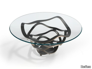 NEOLITICO - Round glass dining table _ Reflex