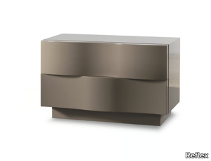 ONDA - Rectangular wooden bedside table with drawers _ Reflex