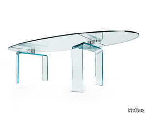 POLICLETO - Oval glass dining table _ Reflex