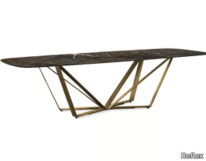 PAPILLON - Rectangular Marble glass dining table _ Reflex