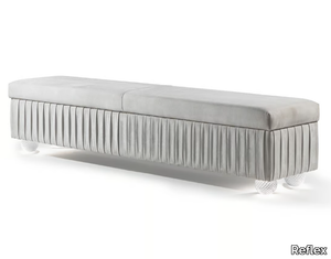 PLISSÈ - Upholstered storage leather bench _ Reflex