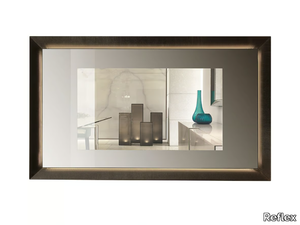 PRISMA - Wall-mounted retractable mirrored glass TV cabinet _ Reflex