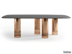 SIGNORE DEGLI ANELLI - Rectangular glass dining table _ Reflex