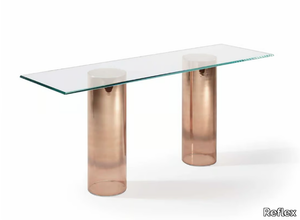 SIGNORE DEGLI ANELLI - Rectangular glass console table _ Reflex