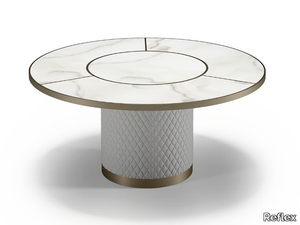 SIGNORE DEGLI ANELLI - Round glass dining table _ Reflex