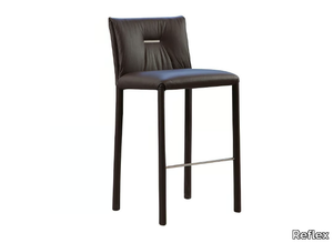 SOFT - High leather stool with back _ Reflex