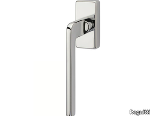 Q-10 - DK brass window handle on rose _ Reguitti