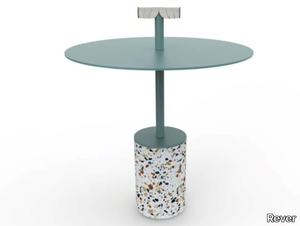 LIDO - Round steel and marble grit garden side table _ Rever