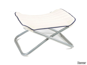 LINO - Folding linen and stainless steel garden footstool _ Rever