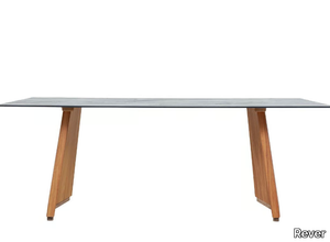 ZENIT - Rectangular laminate garden table with iroko base _ Rever