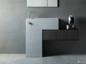 ARGO - Freestanding Corian® washbasin with drawers _ Rexa