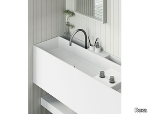 PLAN - Wall-mounted Corian® washbasin _ Rexa