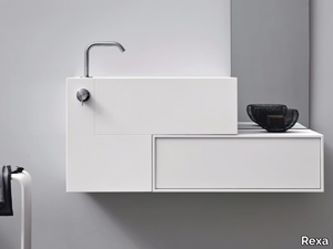 ARGO - Wall-mounted Corian® washbasin _ Rexa