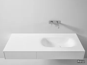 TERMOFORMATO - Wall-mounted Corian® washbasin with drawers _ Rexa