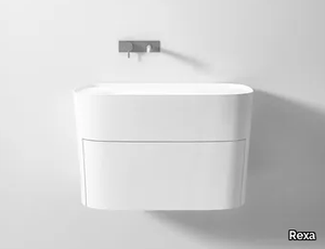 FONTE - Wall-mounted Corian® washbasin with drawers _ Rexa