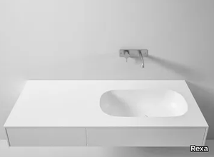 MOODE - Wall-mounted Corian® washbasin with drawers _ Rexa