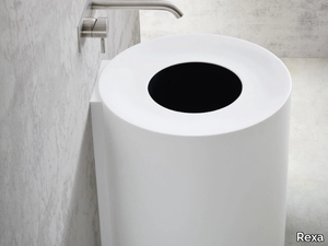 HOLE - Wall-mounted Corian® washbasin _ Rexa