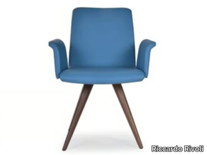 FLO WOOD - Upholstered chair with armrests _ Riccardo Rivoli