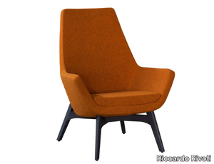 MISS WOOD - Upholstered fabric armchair with headrest _ Riccardo Rivoli