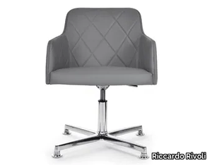 MARLÈNE 200 STITCHING TECNO - Swivel with 4-spoke base chair with armrests _ Riccardo Rivoli