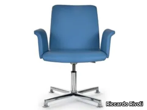 FLO TECNO - Swivel with 4-spoke base chair with armrests _ Riccardo Rivoli