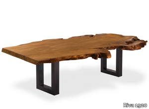 KAURI AUCKLAND - Rectangular table with Kauri solid wood top and iron base _ Riva 1920