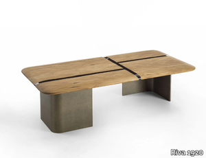 KAURI DELTA - Rectangular coffee table with wood and resin top _ Riva 1920