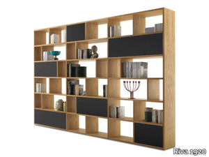 PASSWORD - Wall-mounted solid wood bookcase with drawers _ Riva 1920