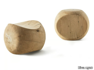 AMEDEA - Low tilting stool in solid cedar wood _ Riva 1920