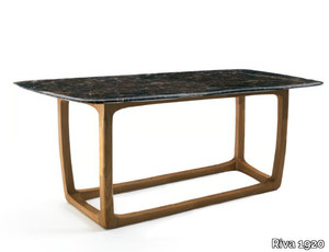 BUNGALOW TABLE - Rectangular garden table with marble top anche teak base _ Riva 1920