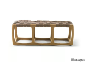 BUNGALOW BENCH - Solid wood and leather bench _ Riva 1920