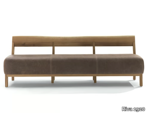 Betty - Leather and solid wood bench with back _ Riva 1920