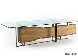 CORNICE - Rectangular wood and glass table _ Riva 1920