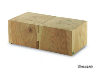 ECO BLOCK - Low solid cedar wood coffee table _ Riva 1920