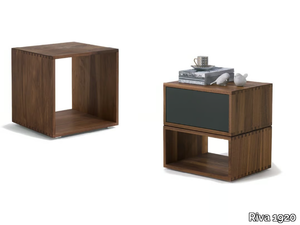 FREEDOM - Square solid wood bedside table with drawers _ Riva 1920