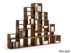 FREEDOM - Open sectional solid wood bookcase _ Riva 1920