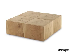 ECO BLOCK - Low square solid cedarwood coffee table _ Riva 1920