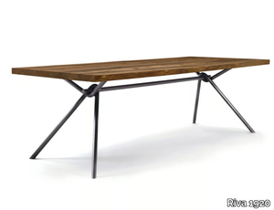 IRON LIGHT SQUARED - Rectangular table with solid wood top and iron base _ Riva 1920