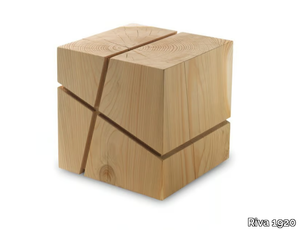 J+I CROCETTA - Low solid cedar wood stool _ Riva 1920