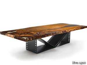 KAURI CIAK - Rectangular table with Kauri solid wood top and iron base _ Riva 1920