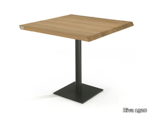 PEBBLES SQUARED - Square table with solid wood top and iron base _ Riva 1920