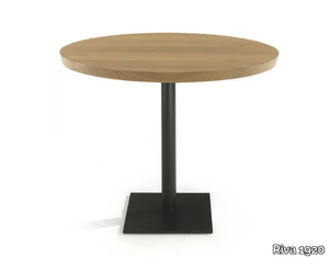 PEBBLES ROUND - Round table with solid wood top and iron base _ Riva 1920