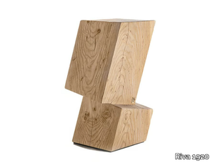 ROTTERDAM HIGH - High solid cedar wood stool with footrest _ Riva 1920