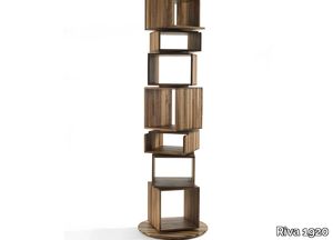 STEP BY STEP - Open swivel walnut solid wood bookcase _ Riva 1920