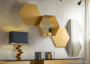 ESAGONI - Wall-mounted metal bookcase _ Ronda Design