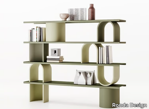 LIBERA ROUND - Sectional metal and wood bookcase _ Ronda Design