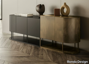 BIKRAM - Double-sided metal and wooden sideboard with doors _ Ronda Design