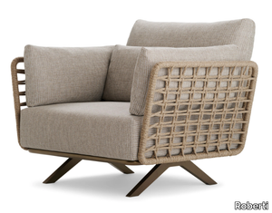 ARMÀN - Armchair woven with polyester rope and armrests _ Roberti