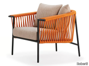 COROLLE - Powder coated steel garden armchair _ Roberti