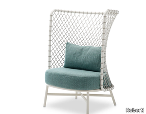 CHARME - High back armchair woven with polyester rope _ Roberti